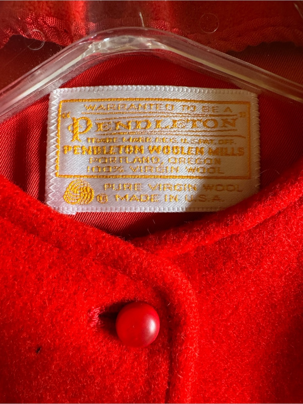 Pendleton Red Wool Buttoned Coat - Picture 3 of 5